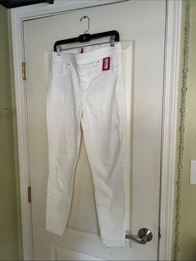 SPANX White Skinny Jeans — High-Rise Stretch